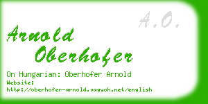 arnold oberhofer business card